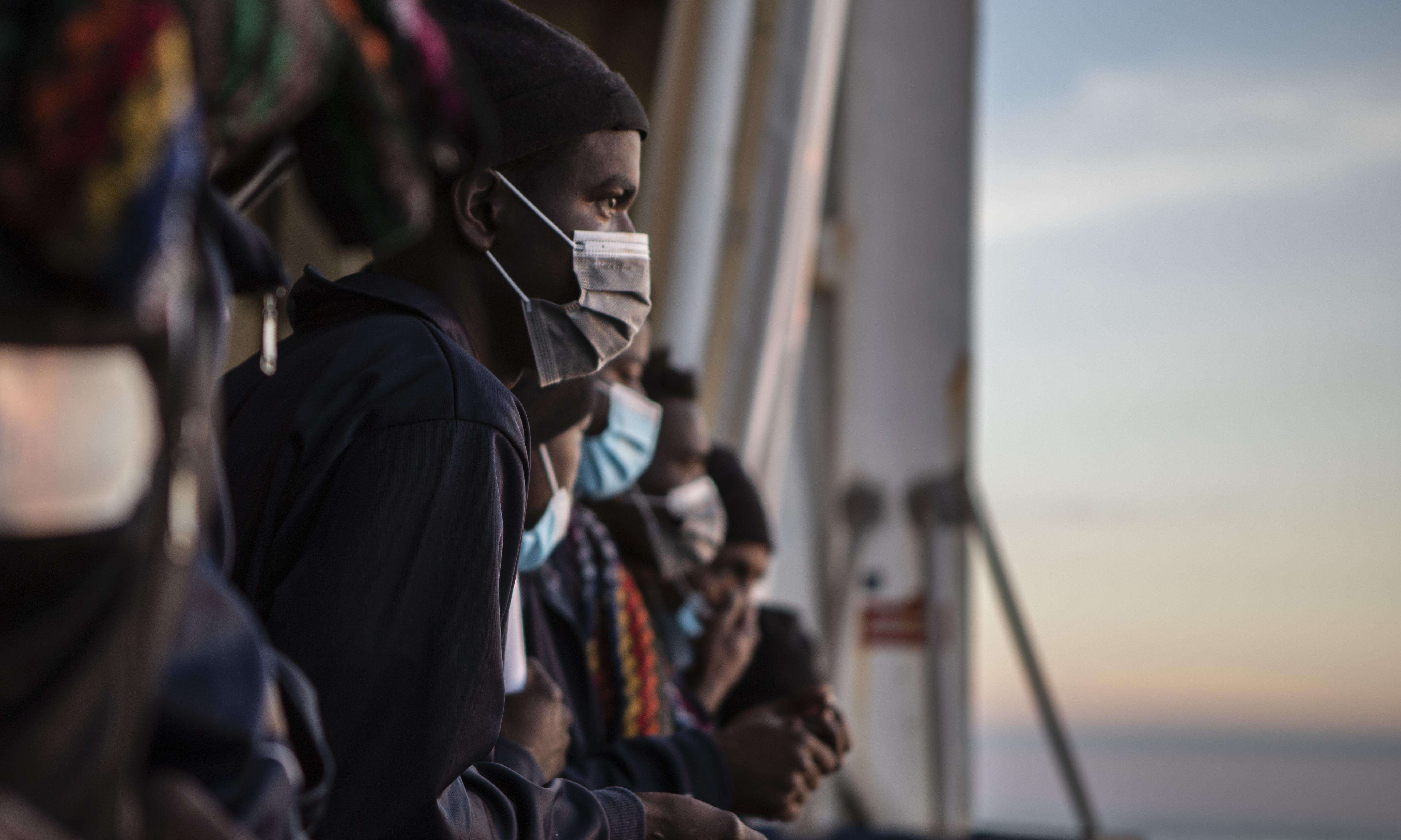 Migrants aboard search and rescue ship in Mediterranean